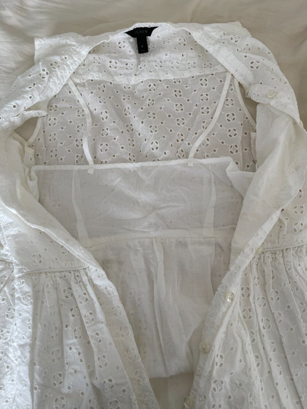 Jcrew Sleeveless Button Down White Dress in Size 6 - Picture 11 of 11